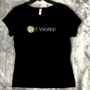 It Works Global Women’s Shirt It Works Bling Black/Green Studded T-Shirt